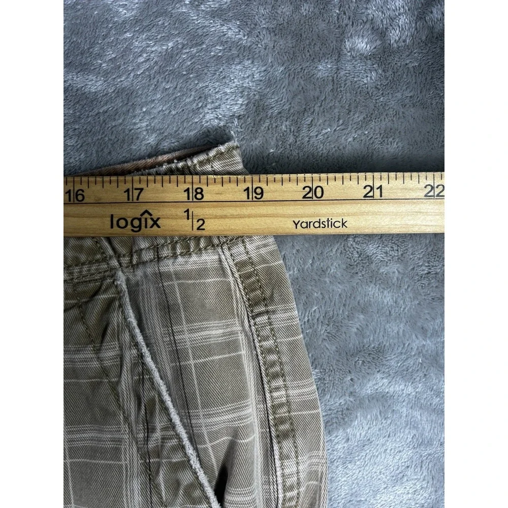 Plugg Cargo Shorts Mens 36 Brown Plaid Pockets Y2K Grunge‎ Baggy Wide Leg 2000s